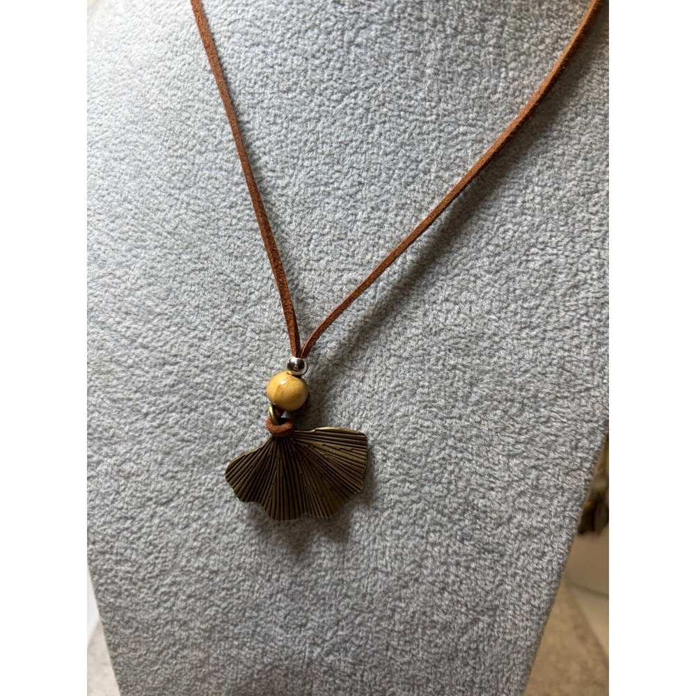 #18. Bronze-toned Ginkgo Leaf Boho Necklace